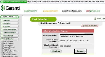 Garanti Sanal Kart Oluşturmak 10 www.enesbayram.com.tr