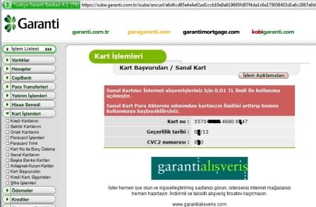 Garanti Sanal Kart Oluşturmak 11 www.enesbayram.com.tr